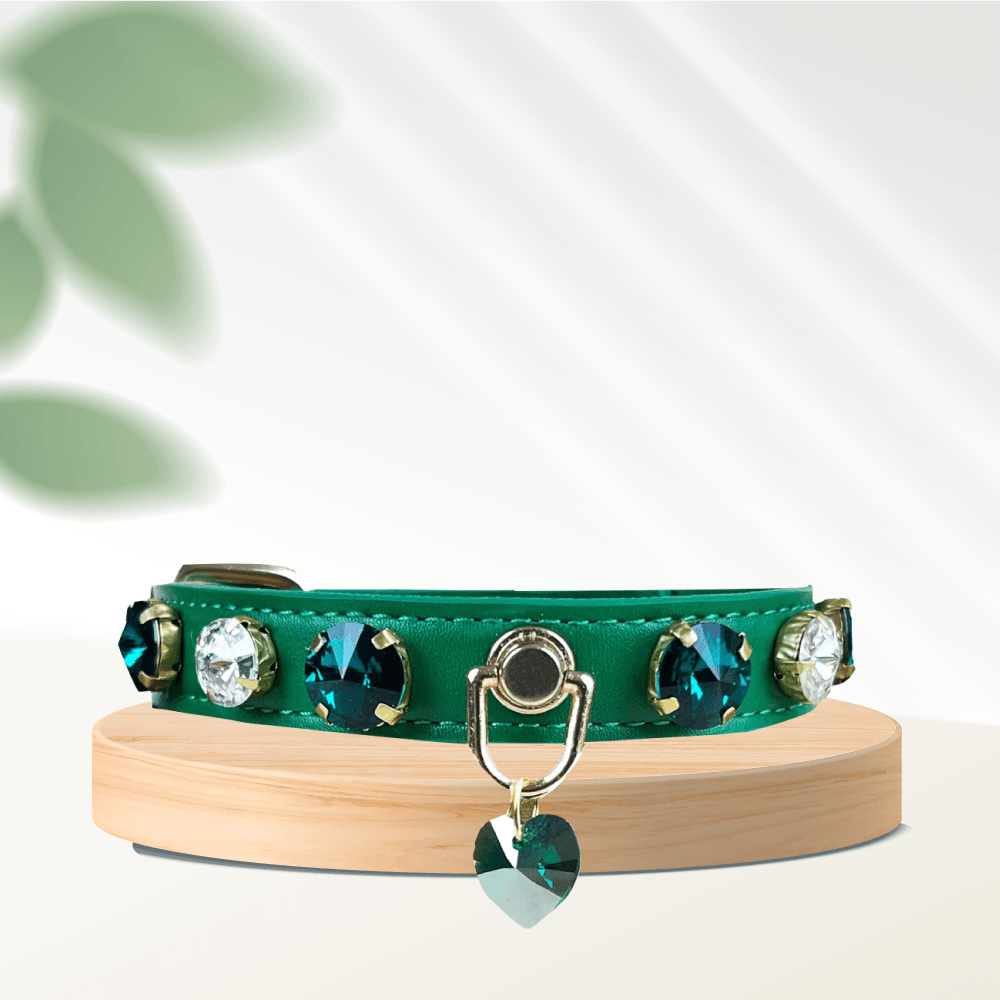 Swarovski-Green Dog Collar - MakPaws